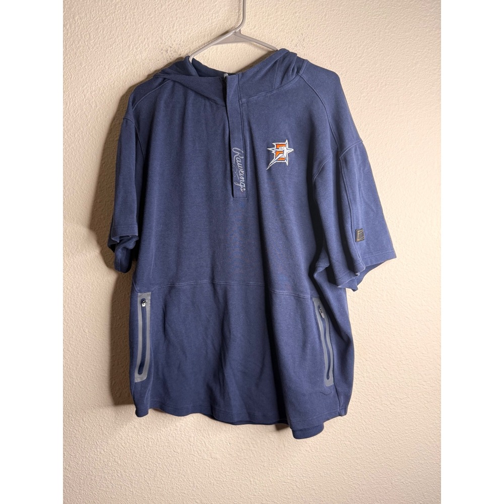 Rawlings Gold Collection Short Sleeve Hoodie Mens XL Navy Blue Baseball